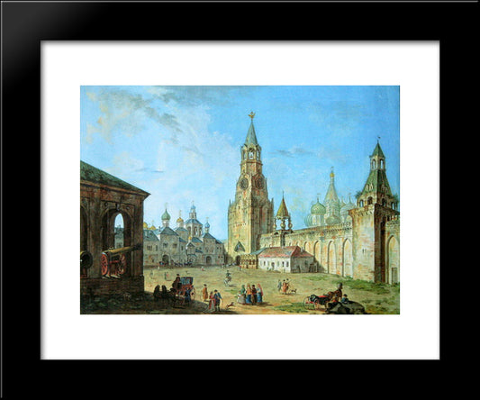 View From The Kremlin'S Spassky Gate 20x24 Black Modern Wood Framed Art Print Poster by Alekseyev, Fyodor