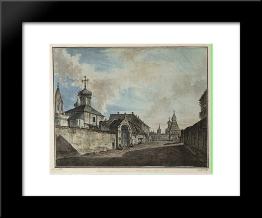 View From The Lubyanka Square To Vladimirskiye Gate 20x24 Black Modern Wood Framed Art Print Poster by Alekseyev, Fyodor