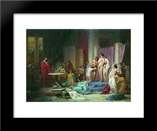 Apelles Chooses Nudes 20x24 Black Modern Wood Framed Art Print Poster by Bronnikov, Fyodor