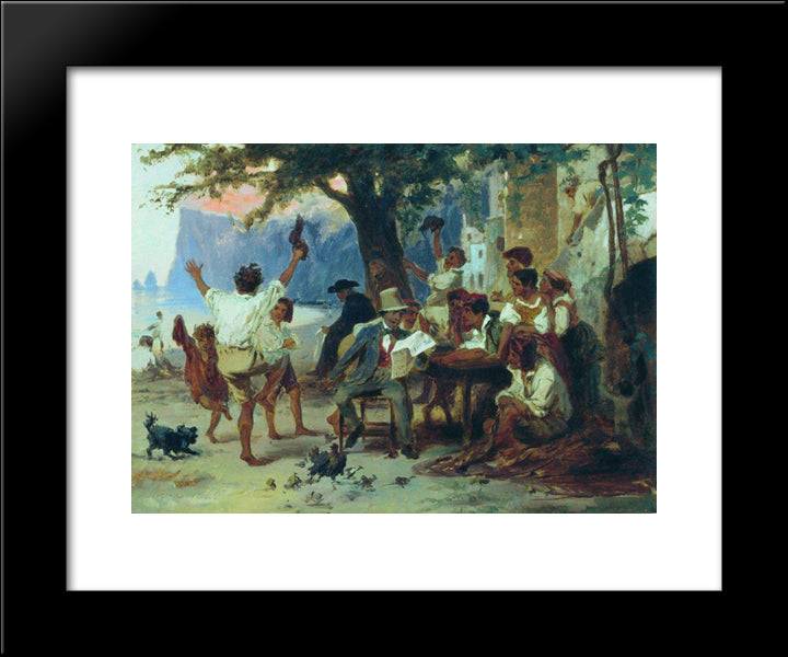 At A Roadside Tavern 20x24 Black Modern Wood Framed Art Print Poster by Bronnikov, Fyodor