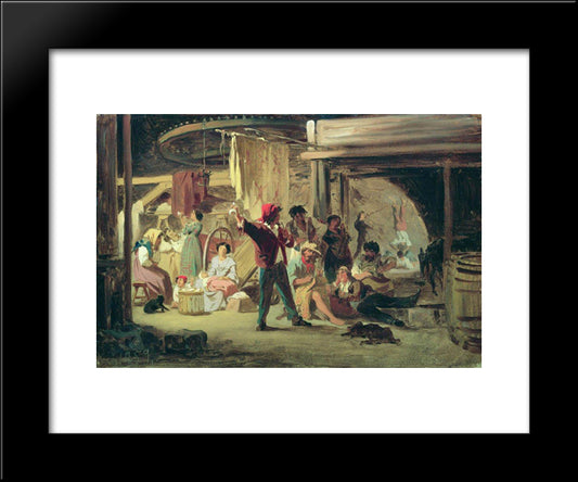 Backstage Of The Circus 20x24 Black Modern Wood Framed Art Print Poster by Bronnikov, Fyodor