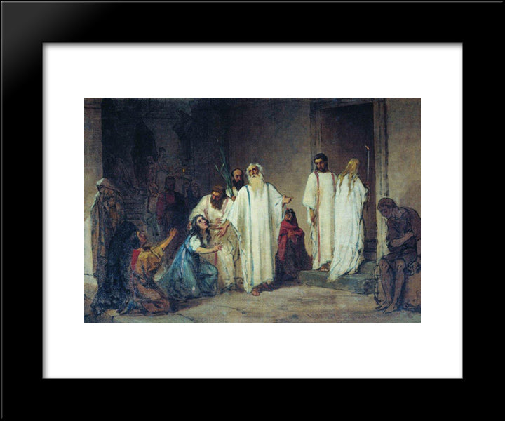 Before Entering The Arena 20x24 Black Modern Wood Framed Art Print Poster by Bronnikov, Fyodor