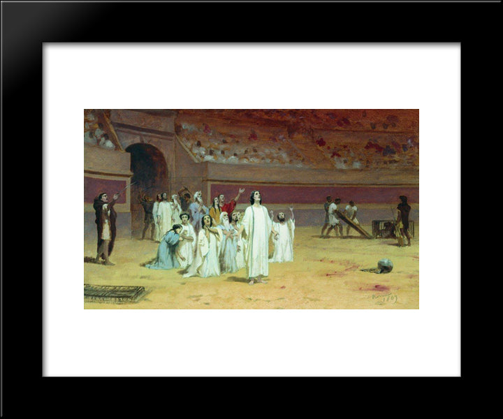 Entering The Arena 20x24 Black Modern Wood Framed Art Print Poster by Bronnikov, Fyodor