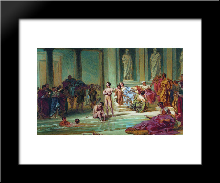 In The Roman Baths 20x24 Black Modern Wood Framed Art Print Poster by Bronnikov, Fyodor
