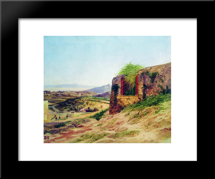 Landscape With Ruins 20x24 Black Modern Wood Framed Art Print Poster by Bronnikov, Fyodor