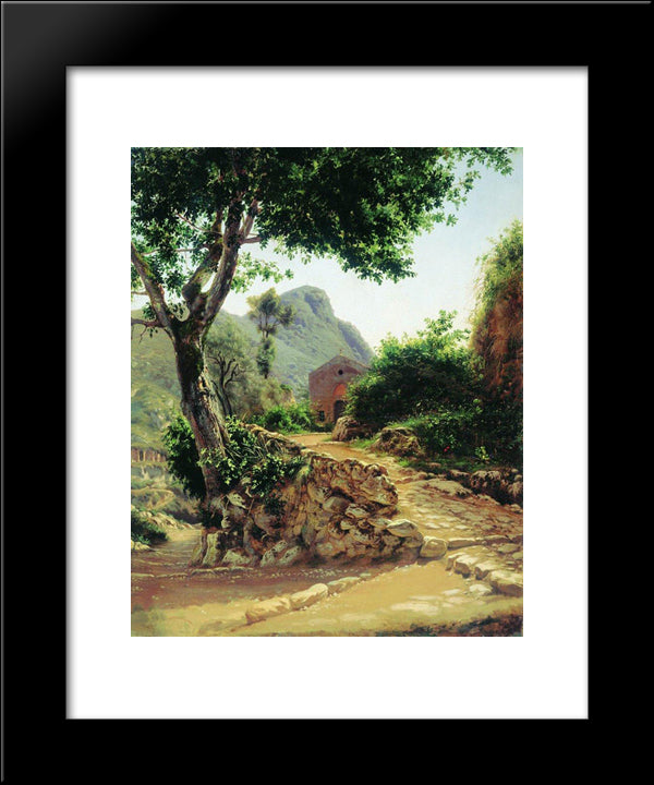 Landscape With Tree 20x24 Black Modern Wood Framed Art Print Poster by Bronnikov, Fyodor
