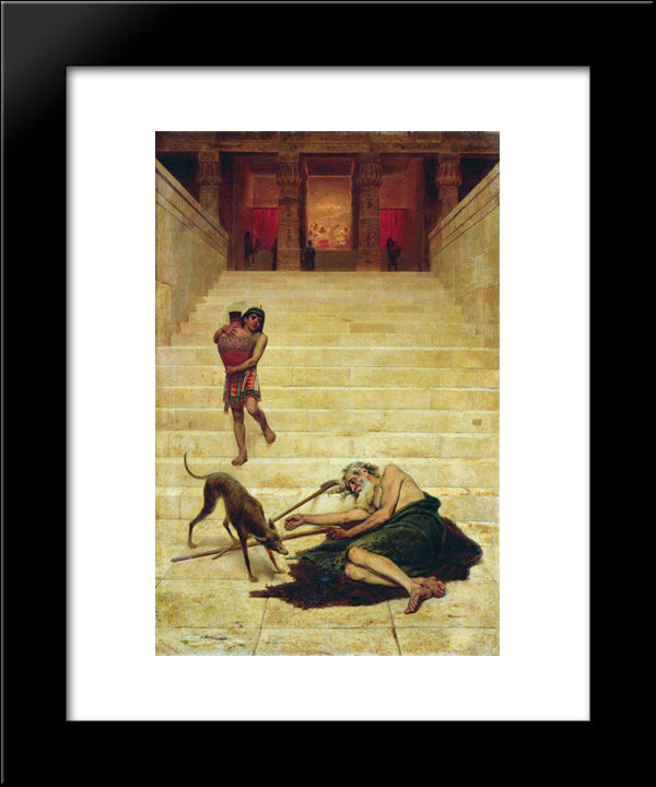 Parable Of Lazarus 20x24 Black Modern Wood Framed Art Print Poster by Bronnikov, Fyodor