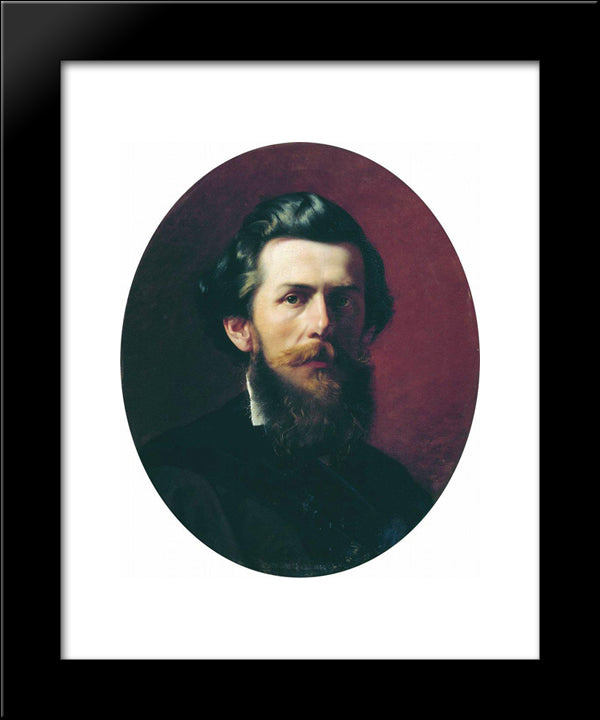 Portrait Of A.P. Bogoliubov 20x24 Black Modern Wood Framed Art Print Poster by Bronnikov, Fyodor