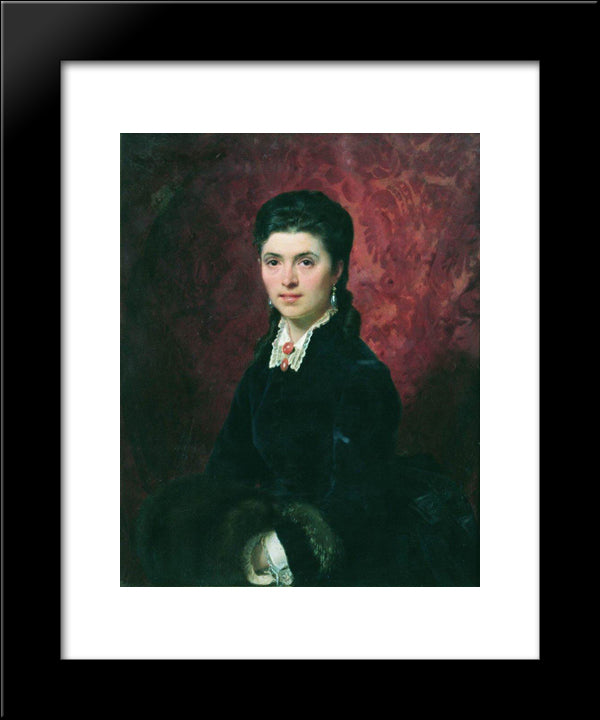 Portrait Of Elena Grigoriyevna Tolstaya 20x24 Black Modern Wood Framed Art Print Poster by Bronnikov, Fyodor