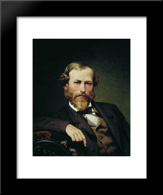 Portrait Of The Artist K.D. Flavitsky 20x24 Black Modern Wood Framed Art Print Poster by Bronnikov, Fyodor