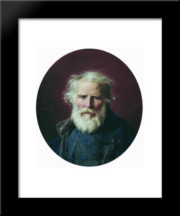 Portrait Of The Artist'S Father 20x24 Black Modern Wood Framed Art Print Poster by Bronnikov, Fyodor
