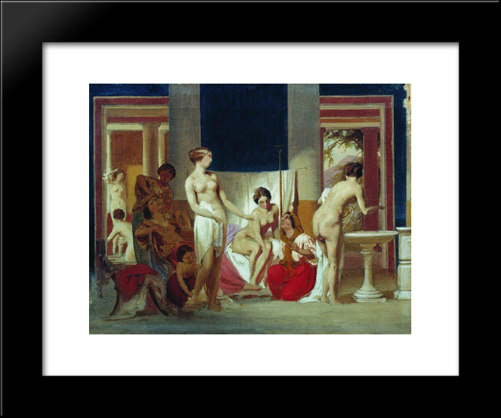 Private Baths In Pompeii 20x24 Black Modern Wood Framed Art Print Poster by Bronnikov, Fyodor