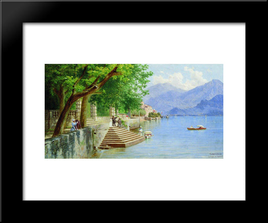 Rest On The Lake 20x24 Black Modern Wood Framed Art Print Poster by Bronnikov, Fyodor