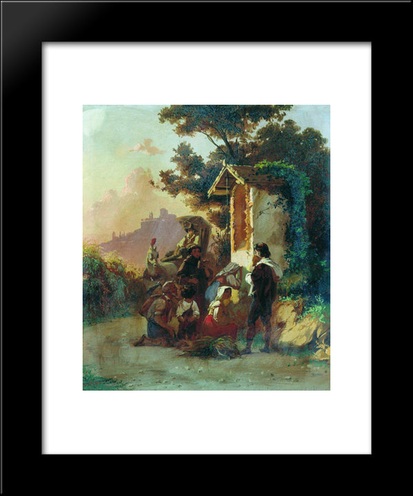 Roadsides Shrine 20x24 Black Modern Wood Framed Art Print Poster by Bronnikov, Fyodor