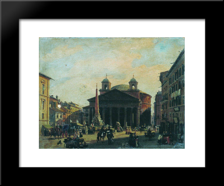 Square In Rome 20x24 Black Modern Wood Framed Art Print Poster by Bronnikov, Fyodor