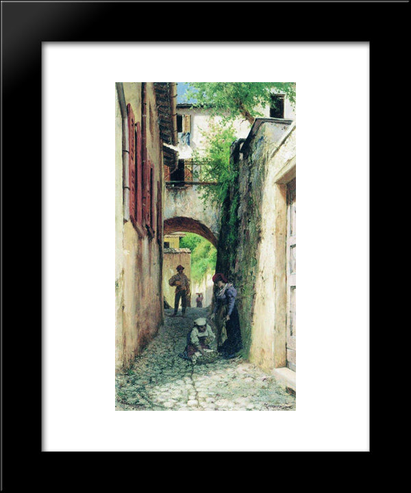 Street In Italy 20x24 Black Modern Wood Framed Art Print Poster by Bronnikov, Fyodor