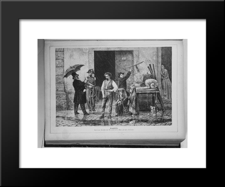 The Garden Arbor 20x24 Black Modern Wood Framed Art Print Poster by Bronnikov, Fyodor