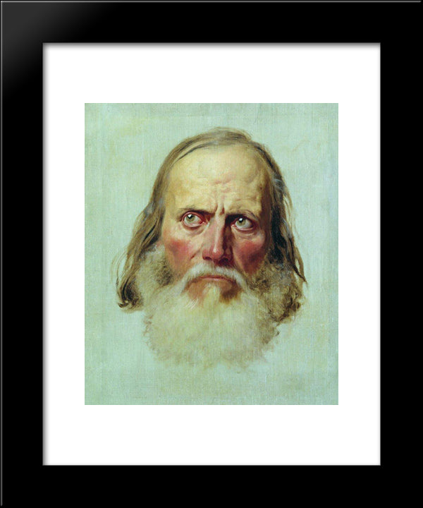 The Head Of An Old Man 20x24 Black Modern Wood Framed Art Print Poster by Bronnikov, Fyodor