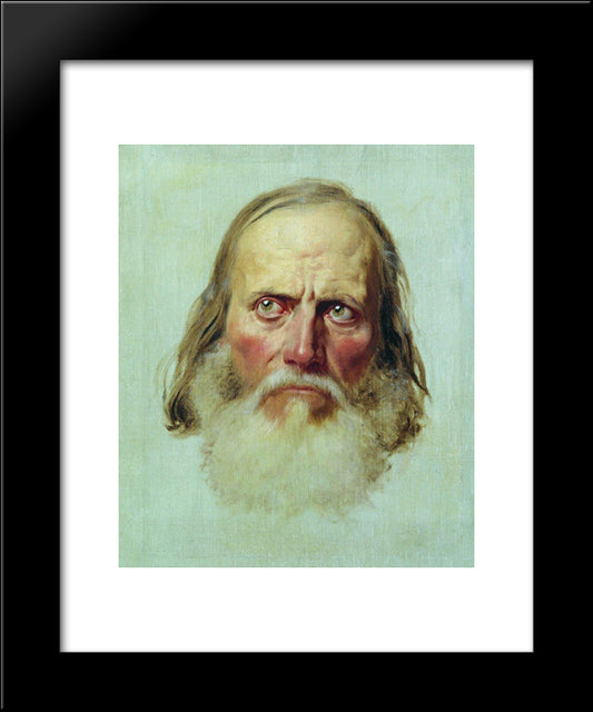 The Head Of An Old Man 20x24 Black Modern Wood Framed Art Print Poster by Bronnikov, Fyodor