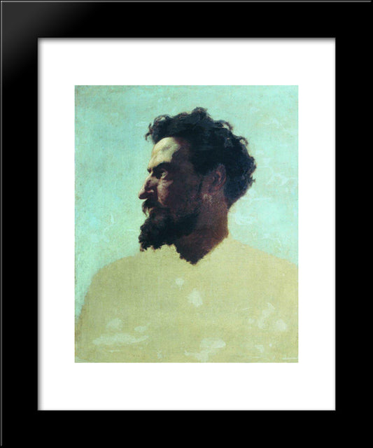 The Head Of Judas 20x24 Black Modern Wood Framed Art Print Poster by Bronnikov, Fyodor