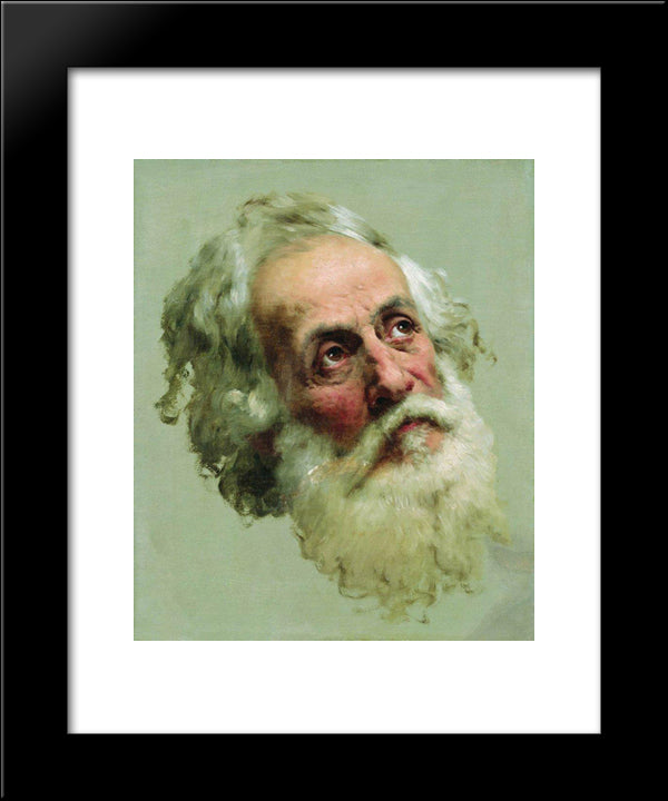 The Head Of The Apostle Peter 20x24 Black Modern Wood Framed Art Print Poster by Bronnikov, Fyodor