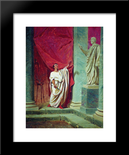 The Oath Of Brutus Before The Statue 20x24 Black Modern Wood Framed Art Print Poster by Bronnikov, Fyodor