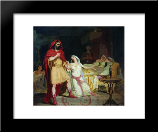The Return Of Ulysses To His Home 20x24 Black Modern Wood Framed Art Print Poster by Bronnikov, Fyodor