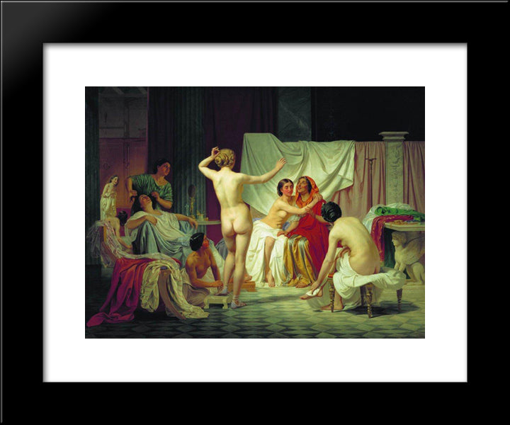 The Roman Baths 20x24 Black Modern Wood Framed Art Print Poster by Bronnikov, Fyodor