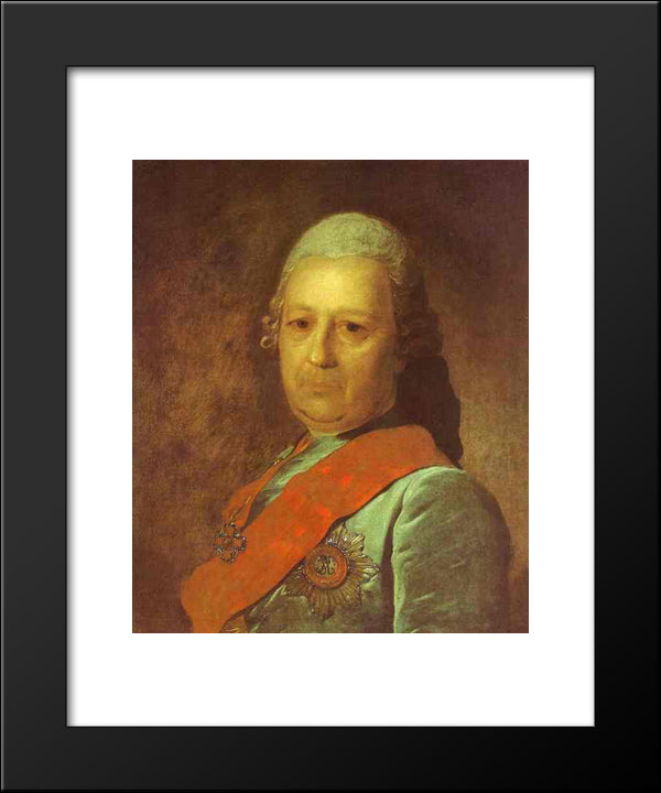 Portrait Of A.M.Obreskov 20x24 Black Modern Wood Framed Art Print Poster by Rokotov, Fyodor