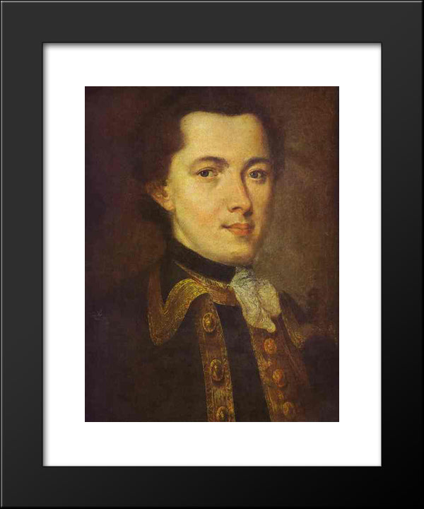 Portrait Of An Unknown Man 20x24 Black Modern Wood Framed Art Print Poster by Rokotov, Fyodor