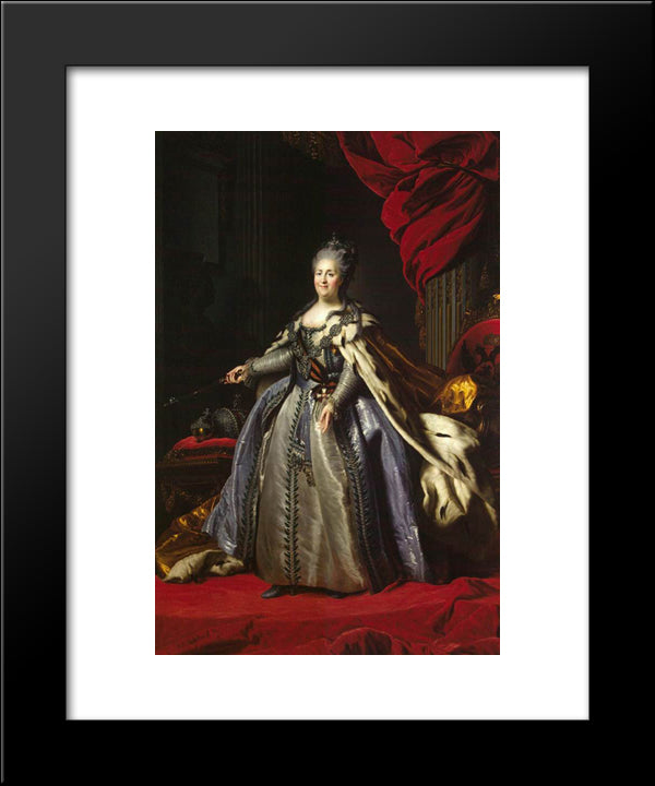 Portrait Of Catherine Ii Of Russia 20x24 Black Modern Wood Framed Art Print Poster by Rokotov, Fyodor