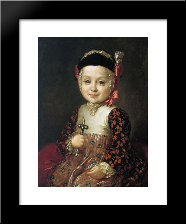 Portrait Of Count Alexey Bobrinsky As A Child 20x24 Black Modern Wood Framed Art Print Poster by Rokotov, Fyodor