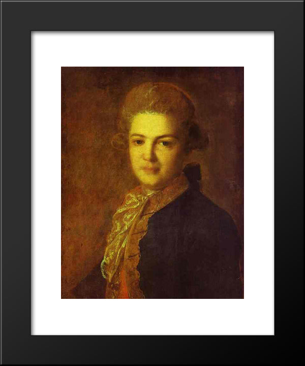 Portrait Of Count Artemiy Ivanovich Vorontsov 20x24 Black Modern Wood Framed Art Print Poster by Rokotov, Fyodor