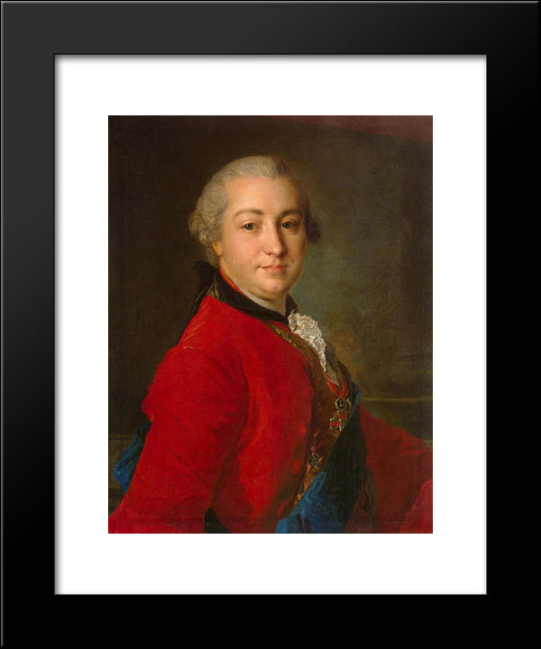 Portrait Of Count Ivan Shuvalov 20x24 Black Modern Wood Framed Art Print Poster by Rokotov, Fyodor