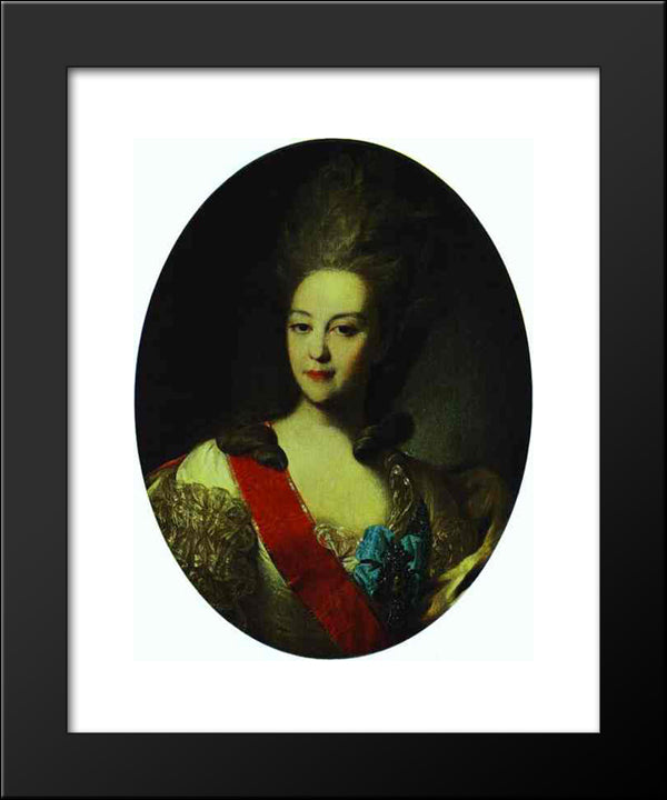 Portrait Of Countess Ekaterina Orlova 20x24 Black Modern Wood Framed Art Print Poster by Rokotov, Fyodor