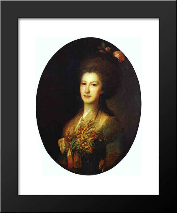 Portrait Of Countess Elizaveta Santi 20x24 Black Modern Wood Framed Art Print Poster by Rokotov, Fyodor