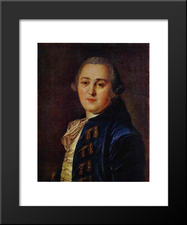 Portrait Of N.A.Demidov 20x24 Black Modern Wood Framed Art Print Poster by Rokotov, Fyodor