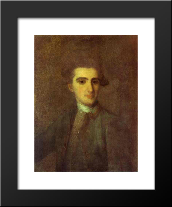 Portrait Of N.E.Struisky 20x24 Black Modern Wood Framed Art Print Poster by Rokotov, Fyodor