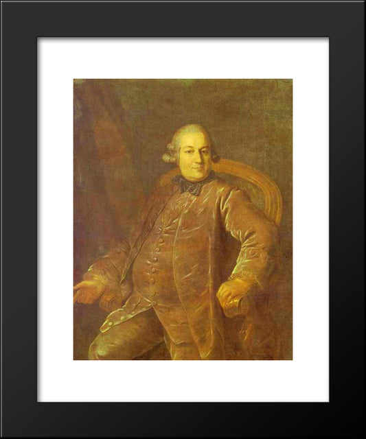 Portrait Of P.I.Vyrubov 20x24 Black Modern Wood Framed Art Print Poster by Rokotov, Fyodor