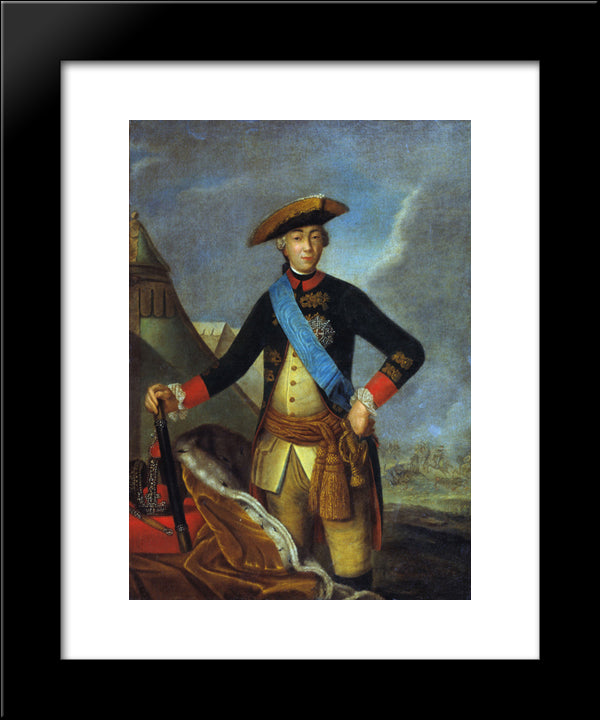 Portrait Of Peter Iii Of Russia 20x24 Black Modern Wood Framed Art Print Poster by Rokotov, Fyodor