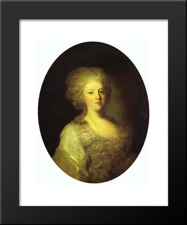 Portrait Of Praskovya Nikolayevna Lanskaya 20x24 Black Modern Wood Framed Art Print Poster by Rokotov, Fyodor