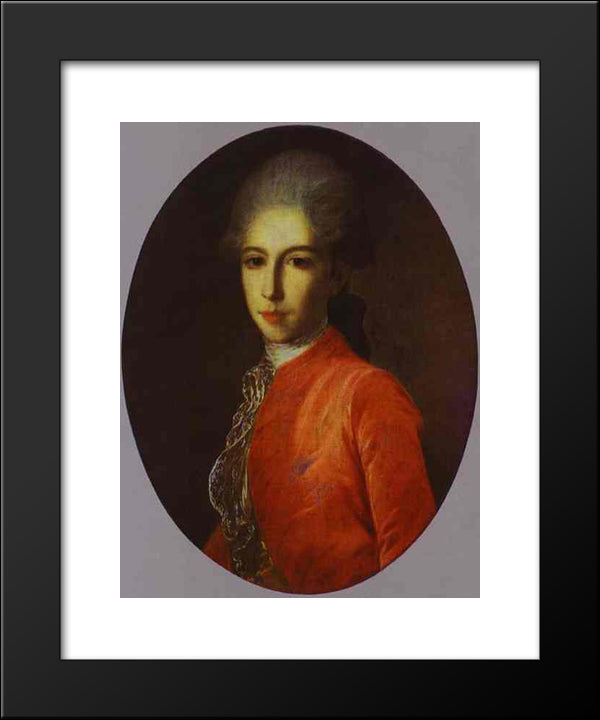 Portrait Of Prince Ivan Bariatinsky As A Youth 20x24 Black Modern Wood Framed Art Print Poster by Rokotov, Fyodor