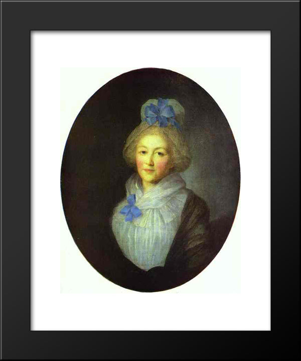 Portrait Of Princess A.A.Dolgorukaya 20x24 Black Modern Wood Framed Art Print Poster by Rokotov, Fyodor