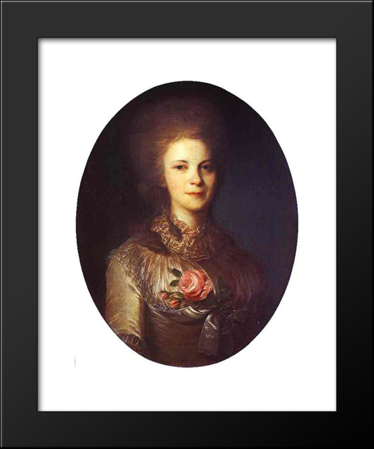 Portrait Of V.N.Surovtseva 20x24 Black Modern Wood Framed Art Print Poster by Rokotov, Fyodor