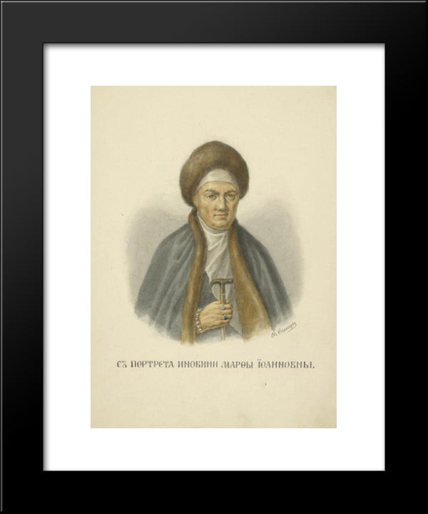 From Portrait Of The Nun Martha Ivanovna 20x24 Black Modern Wood Framed Art Print Poster by Solntsev, Fyodor