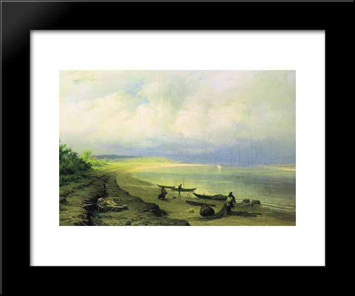 Bank Of The Volga After The Storm 20x24 Black Modern Wood Framed Art Print Poster by Vasilyev, Fyodor