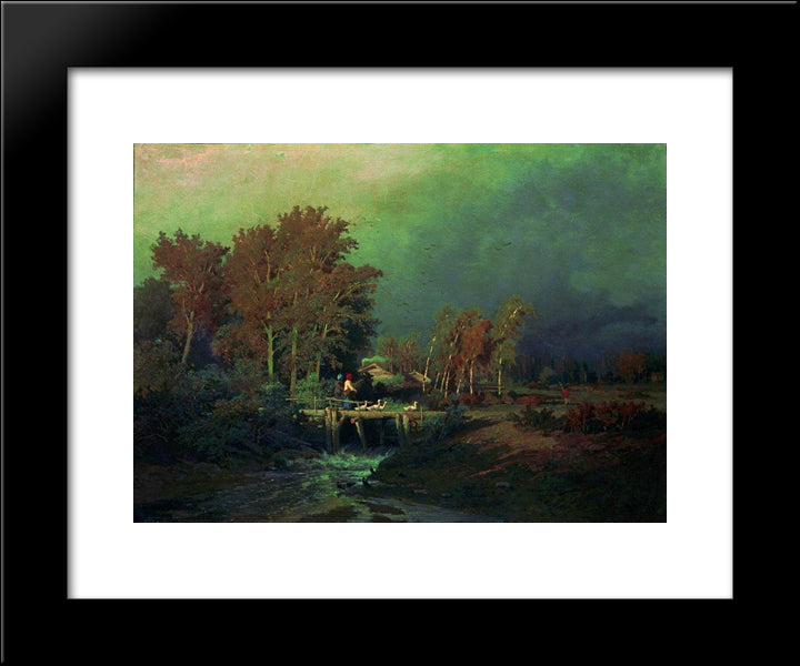 Before The Rain 20x24 Black Modern Wood Framed Art Print Poster by Vasilyev, Fyodor