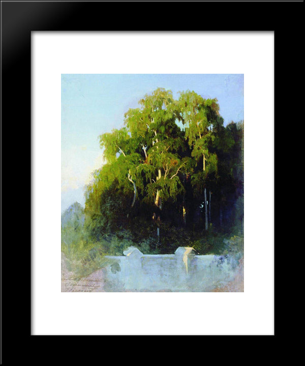 Birch Grove In The Evening 20x24 Black Modern Wood Framed Art Print Poster by Vasilyev, Fyodor