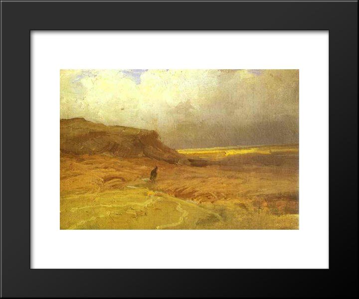 Clouds Over Hills. Study 20x24 Black Modern Wood Framed Art Print Poster by Vasilyev, Fyodor