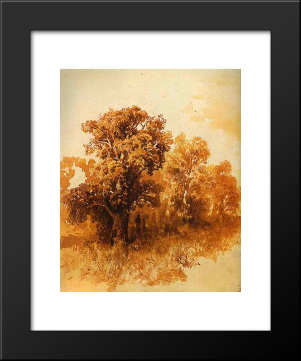 In An Oak Grove 20x24 Black Modern Wood Framed Art Print Poster by Vasilyev, Fyodor